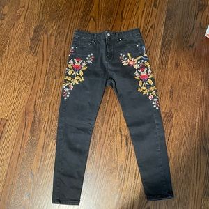 TopShop Embroidered Jeans